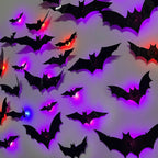 Halloween Bats Decorations,3D Pvc Bat on The Wall,Black Bats Wall Stickers,Halloween Scary Props
