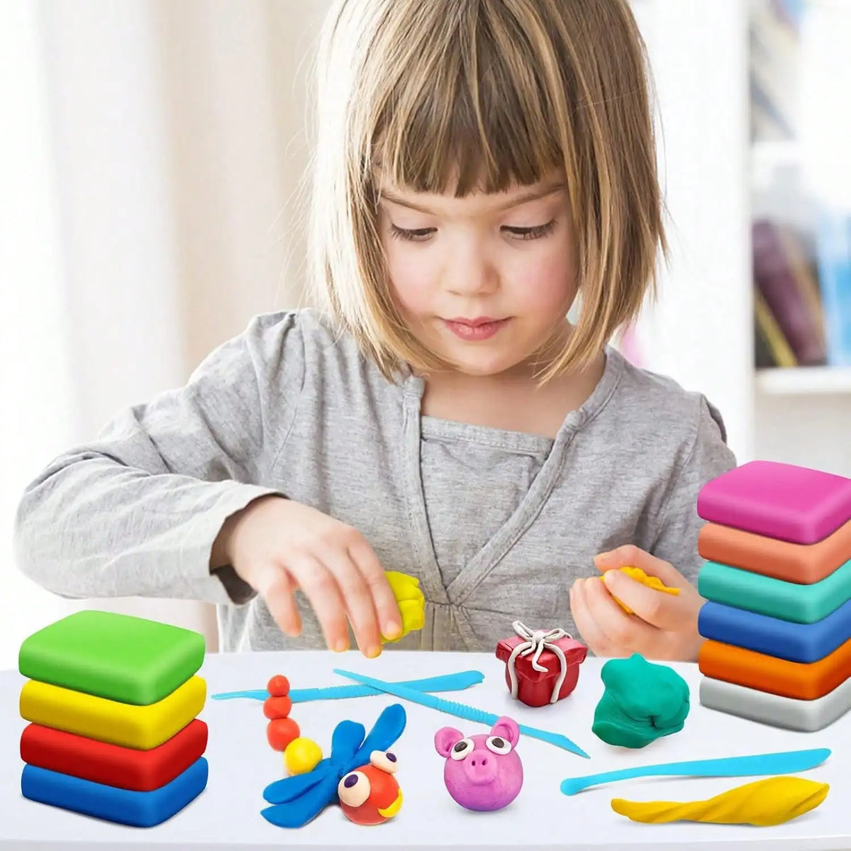 Air Dry Clay Ultra Light Magic Modeling Clay with Tools Plasticine DIY Play Dough Sets Toys for Kids Birthday Gift