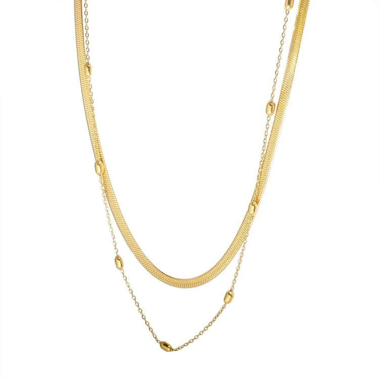 Stainless Steel Vintage Textured Delicate Necklace