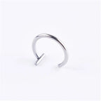 Curved Barbells Fake Nose Piercing D Shaped Tragus Helix Stud Earring Hoop Septum Stainless Steel Ring Nostril Body Jewelry New