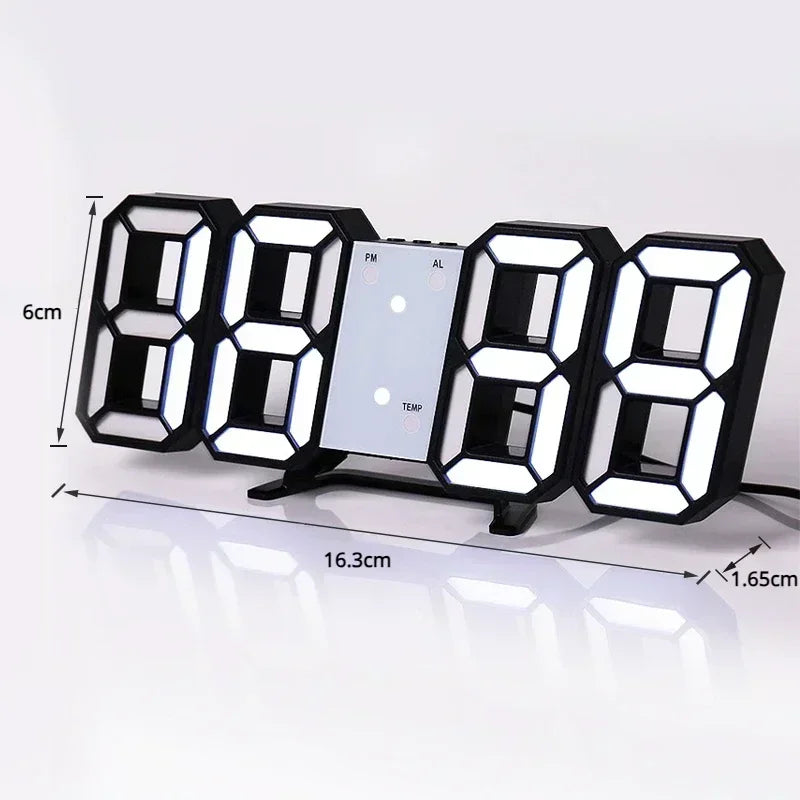 3D LED Digital Clock Wall Decoration Glow Night Mode Decoration for Home Adjustable Electronic Watch Clock Decor Clocks Garden