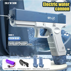 Space Electric Water Gun Energy Ring Burst Transformation LED Lights Large Capacity Full Auto Continuous Fire Squirt Gun Toy