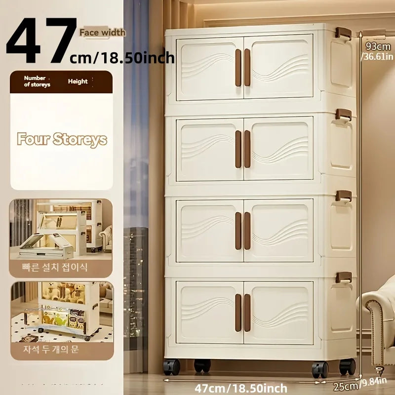 Foldable Storage Box with Clear Door - Spacious, Durable, and Easy-to-Assemble - Ideal for Organizing Clothes, Books, Toys, and