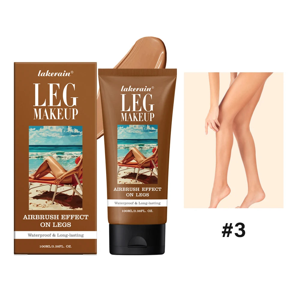 100ml Tan Leg Makeup Body Foundation Lotion Even Skin Tone Waterproof Long Lasting Body Tanning Cream Medium Bronze Leg Makeup