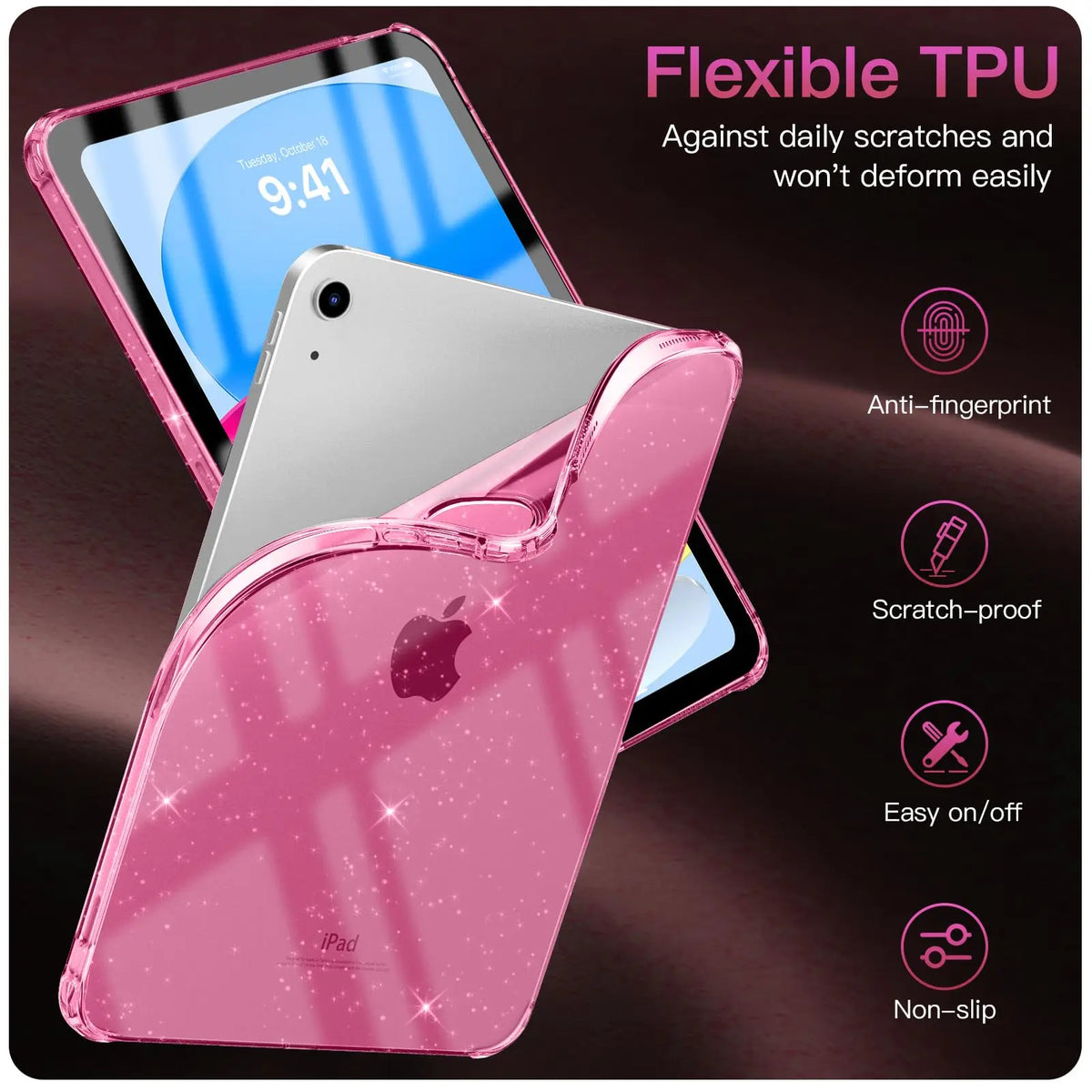 For iPad 11th 10th 9th 8th Generation Air Mini Pro 8.3 9.7 10.2 10.9 11 Shimmering Glittering Soft Silicone Case Airbag Shell