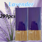 Available in 57/129/299 Pieces, Lavender Premium Incense Sticks, 8.66 Inches - 30~40 Minutes Burning Time, Light Fragrance, Suitable for Home, Kitchen and Restaurant Decoration, Suitable for Home Office Odor Removal, Long-Las