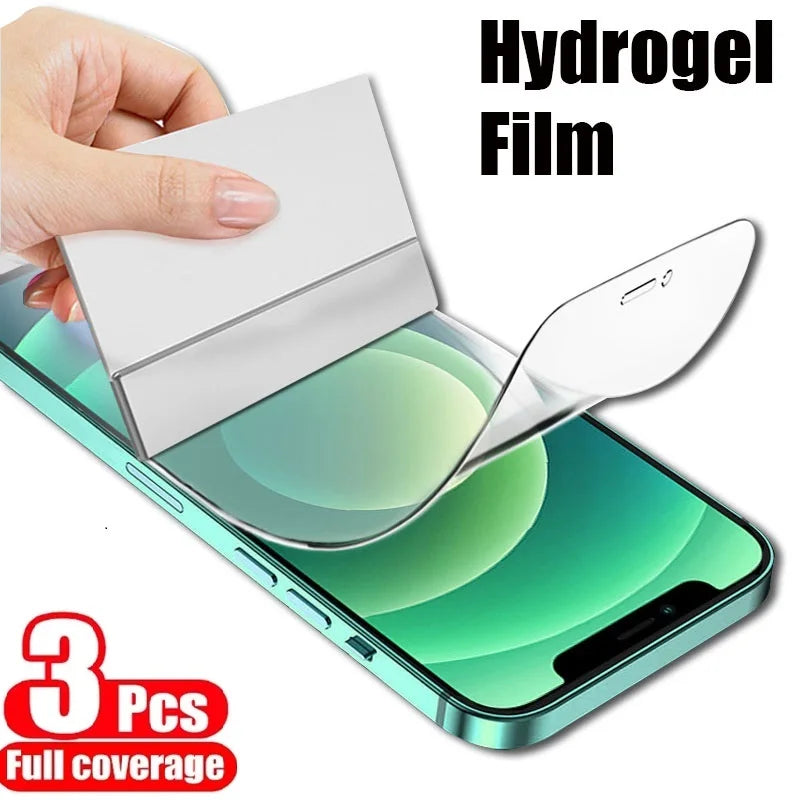 3Pcs Soft Hydrogel Film For iPhone 18 17 16 15 14 13 12 11 Pro Max XS XR X 7 8 15 Plus Protective Silicone TPU Screen Protector