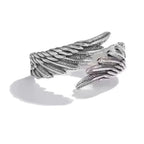 2PCS Fashionable And Simple Angel And Devil Wing Rings, Retro Personalized Open Mouth Men's And Women's Rings Available For Whol