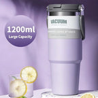 Car Thermal Mug Extra Large Capacity 900/1200ml Stainless Steel VacuumThermal Mug Handheld Portable Outdoor&Sport Water Cup