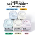 Rose/Hyaluronic Acid/Collagen Jelly Face Mask Powder-Moisturizing, Improving and Hydrating Facial Skin Care-Natural Gel Peel Off
