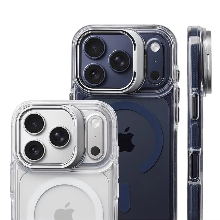 Luxury Magnetic Shockproof Clear Bumper Case for iPhone 17 18 Pro Max 16 15 14 13 12 Plus For Magsafe Lens Protect Stand Cover