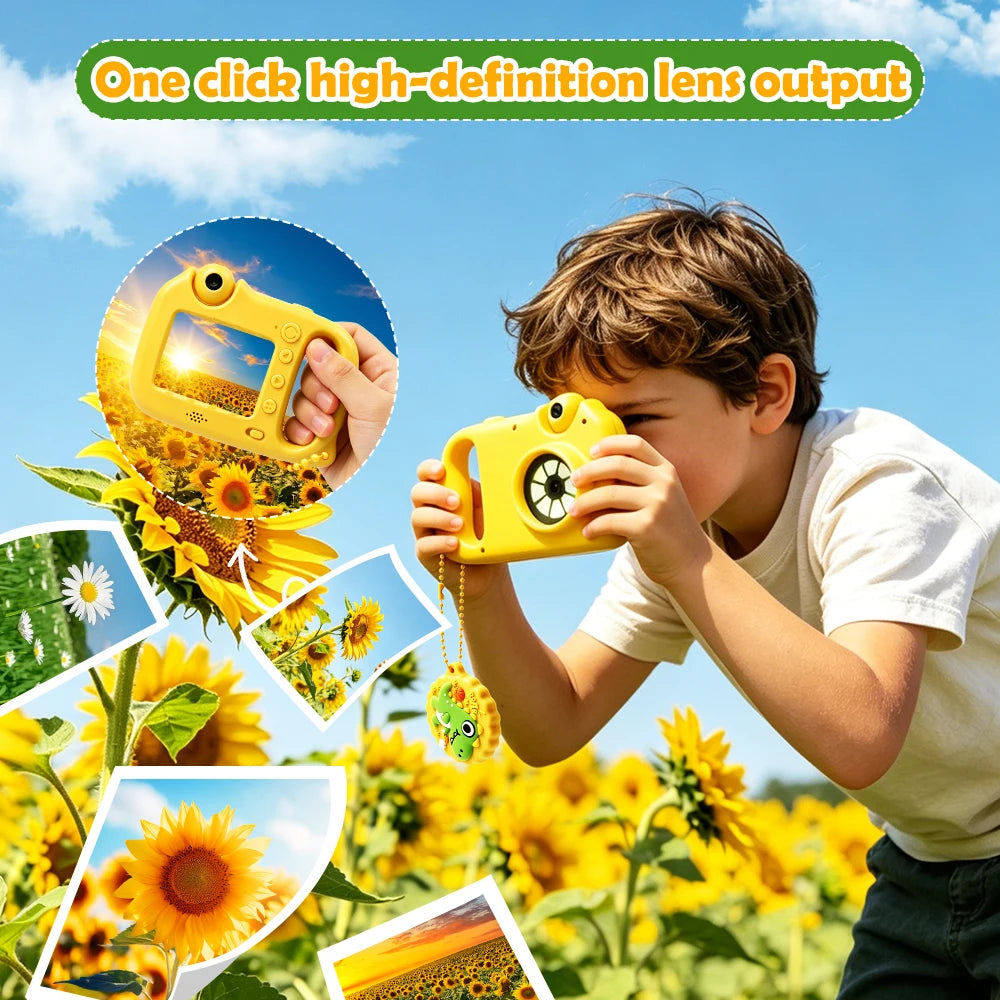 Digital Children Camera For Photography Mini Portable Photo Kids Microscope Camera 1080P HD Video Toy Birthday Festivals Gifts Outdoor Activities 5 Puzzle Games