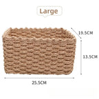 1/3pcs Handmade Straw Woven Soft Round Paper Rope Storage Basket for Organizing Decorative Storage Bins Office Storage Box