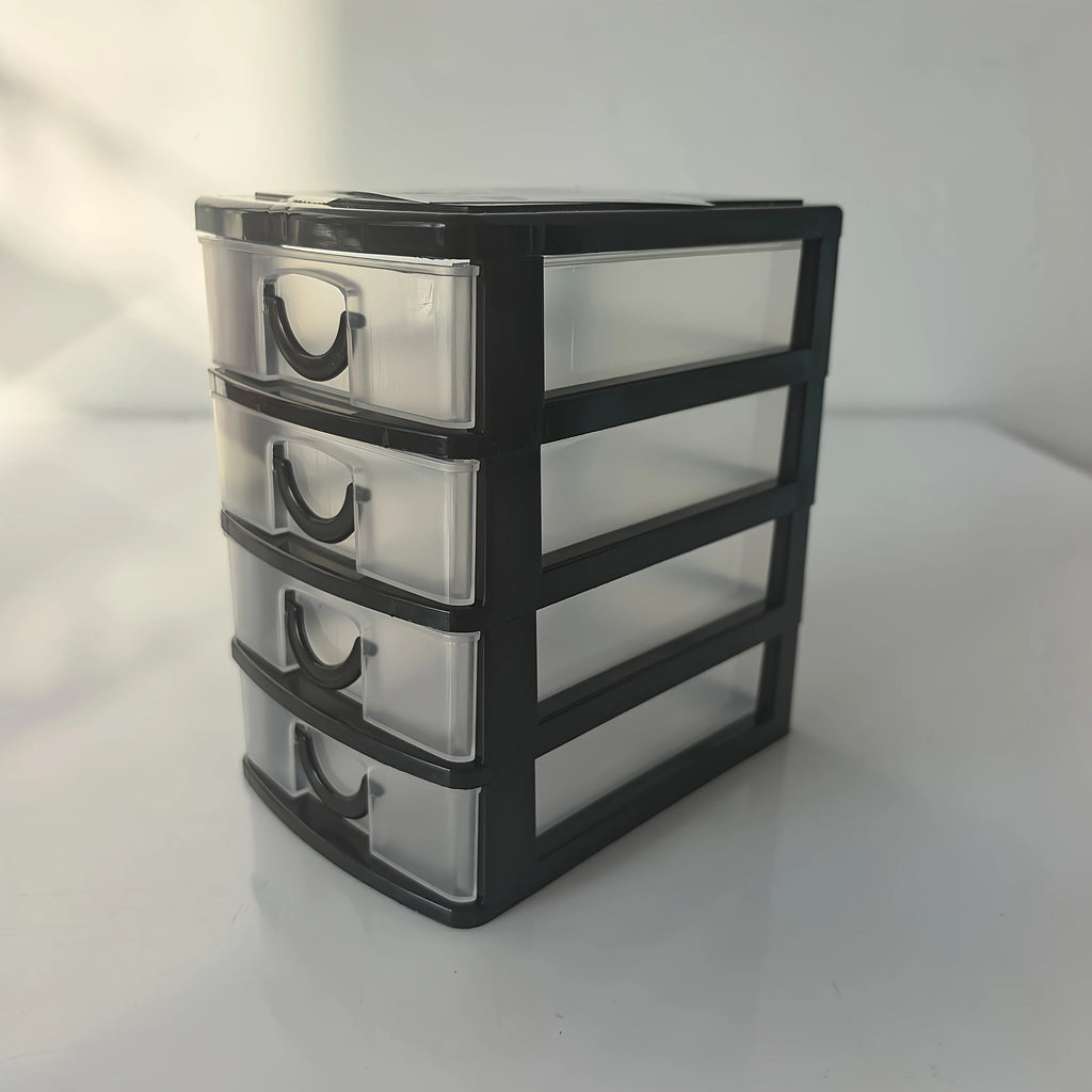 4-layer Multi-functional Storage Box with Drawers, Plastic Wardrobe Organizer and Locker, Desktop Cosmetic Storage Box,