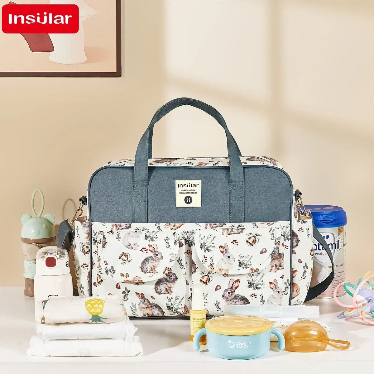 Mommy Diaper Bag For Babies Large Capacity Organizer Waterproof Wide Opening Travel Messenger Crossbody Bag Mummy Baby Nappy Bag