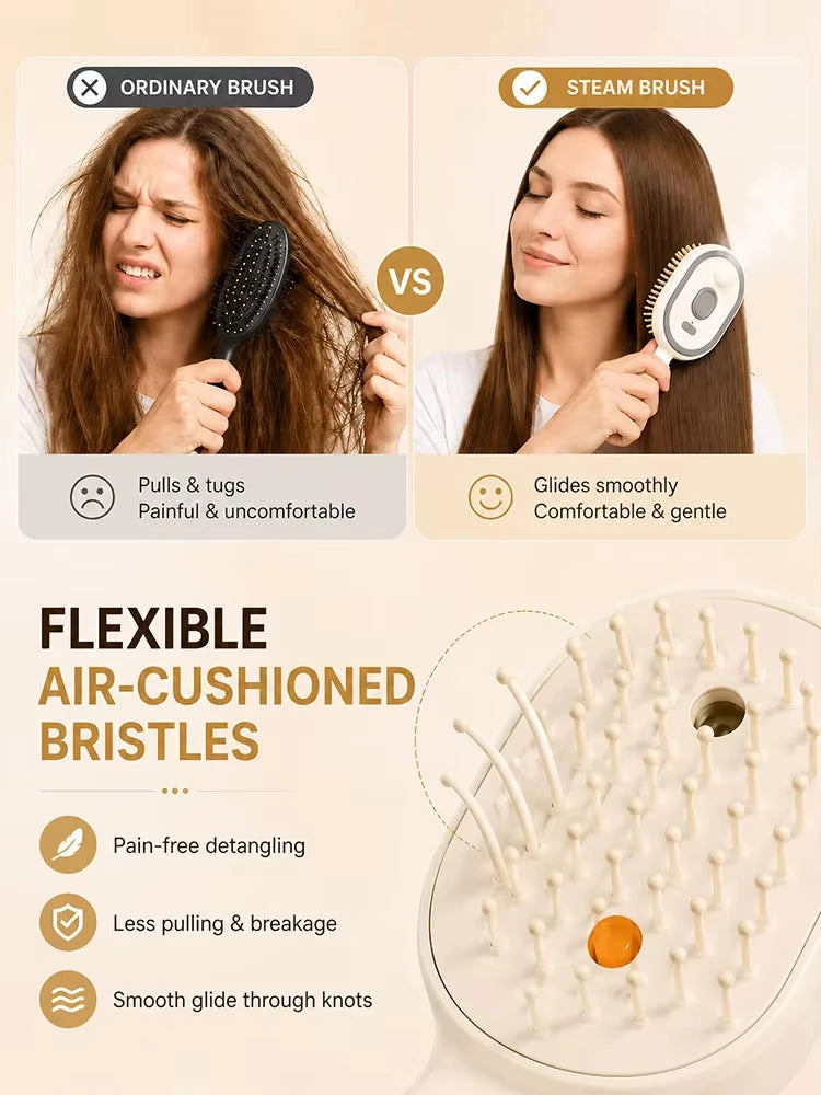 IN 2026 Nano Mist Hair Brush Electric Spray Comb Scalp Massager Rechargeable Detangling Brush Smooth Hair Care Device