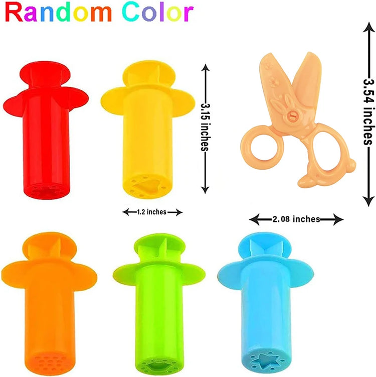 Fun Play Dough Tools Kit For Kids Children Toddlers Playdough Extruders Scissors Rollers Cutters Plasticine Clay Accessories Toy