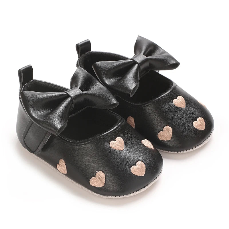 0-1Year Baby Shoes Infant Pre-Walker Shoes Girls Princess Bow Shoes Cute Breathable Flower Soft Sole Casual Sports Footwear