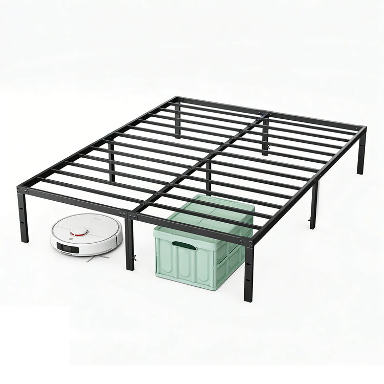 JHK Basic 12IN Twin Full Queen King Size Bed Frame Metal Platform Bedroom Frames with Storage Space Sturdy Steel Slat Support