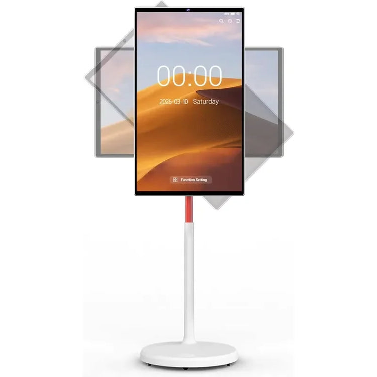 27 Inch Portable Smart TV Monitor Wireless Interactive Display Built-in Touch Screen Swivel Floor Stand for Home Office