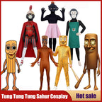 Ai Italian Brainrot Tung Tung Tung Sahur Cosplay Costume Anime Tralalero Tralala Sahur Jumpsuit Party Halloween Mask Bodysuit