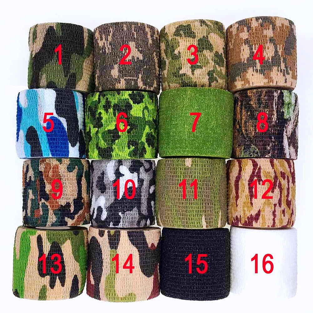 1 Roll U Pick 4.5m*5cm Waterproof Outdoor Camo Hiking Camping Hunting Camouflage Stealth Tape Wraps