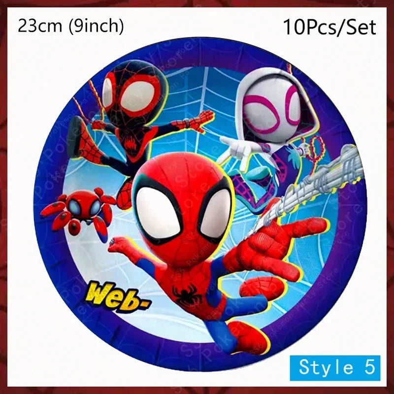 Spiderman Birthday Party Decorations Set Disposable Tableware Napkins Cup Plate Spidey and His Amazing Friends Birthday Supplies