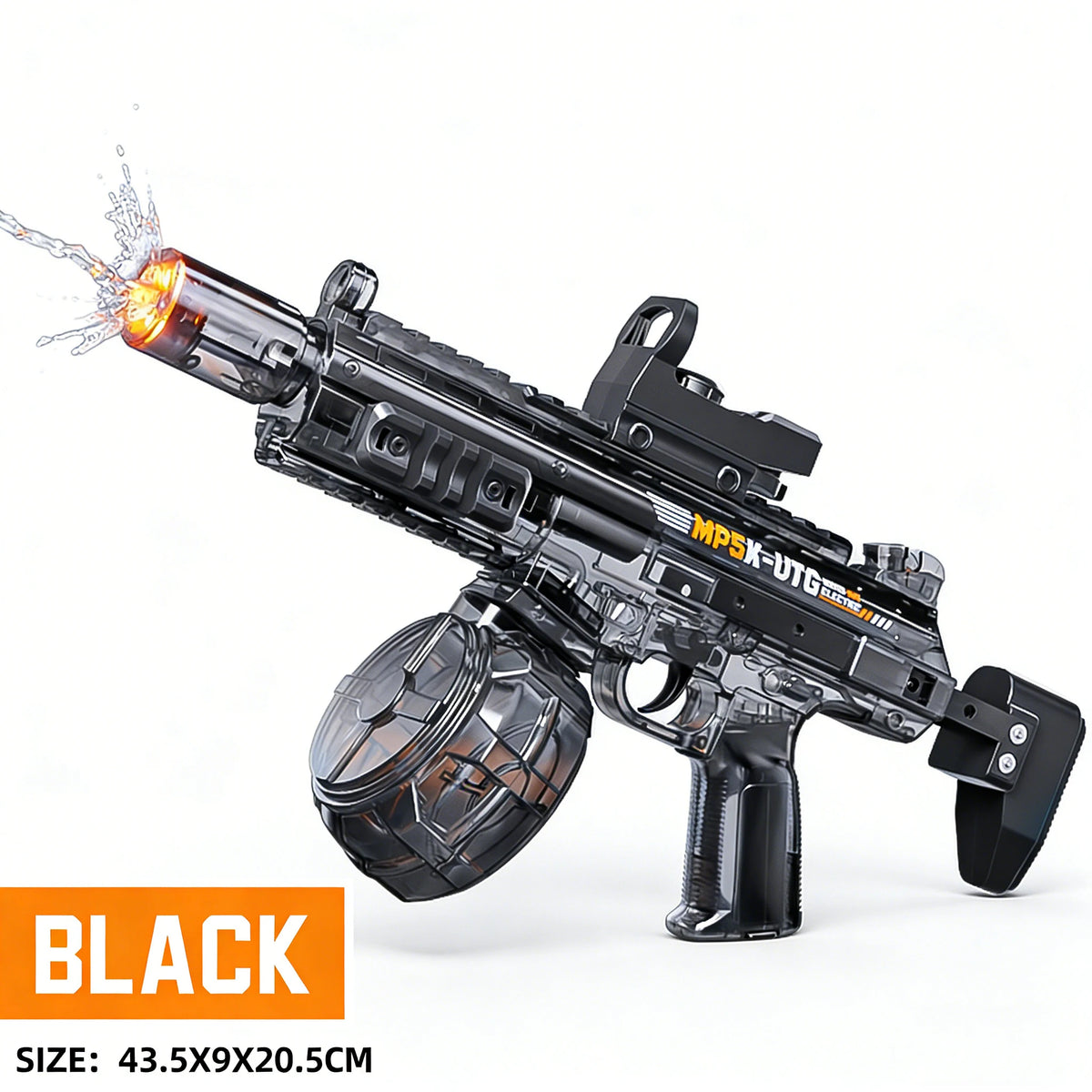Space Electric Water Gun Energy Ring Burst transparent LED Lights Large Capacity Full Auto Continuous Fire Squirt Gun Toy
