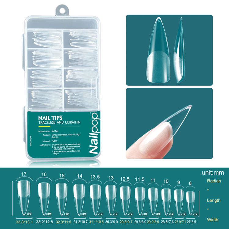 Nailpop 120pcs Acrylic Nails Fake Capsule Short Almond Coffin Square Artificial Nail Extension Soft Gel Tips Accessories Tools
