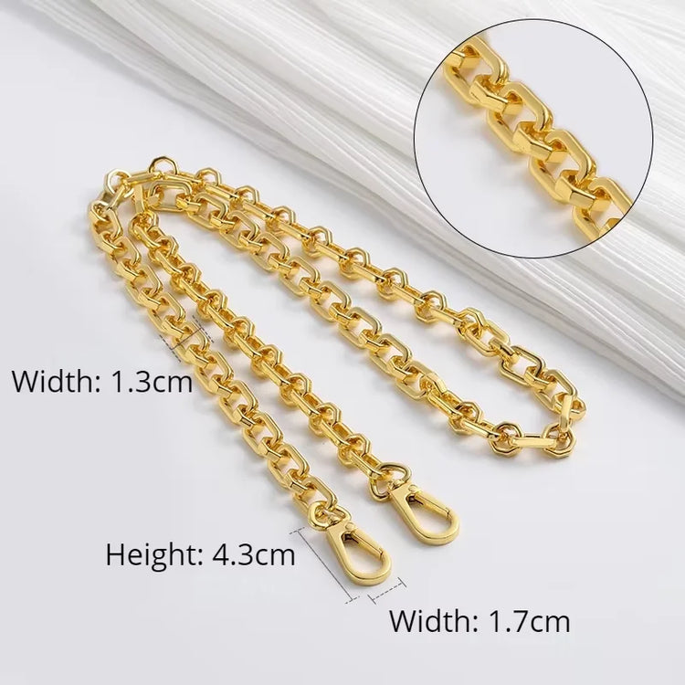 Golden Bag Chain women bag bag chain accessories Metal Extension Chains Crossbody Belt Replacement Bags Strap For Women's Bag