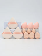 12-Piece All-Purpose Makeup Sponge Set, Made of 3 Loose Powder Puffs, 3 Mini Air Cushion Puffs, 3 Beauty Eggs and 3 Mini Beauty