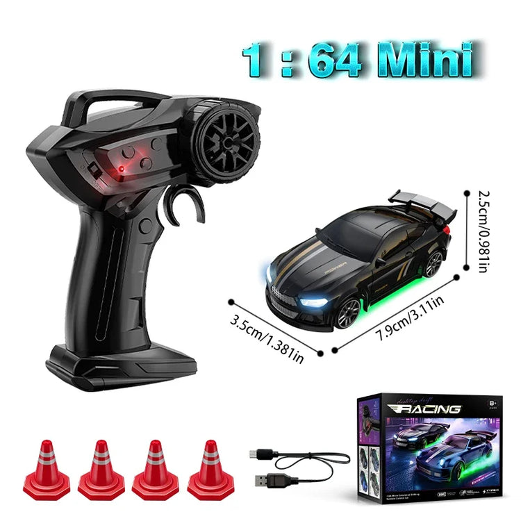 4WD 2.4GHZ RC Simulation Mini Drift Car Palm Racing Model Desktop Toys 1/64 Scale Remote Control Cars Kid Gift For Children Boys