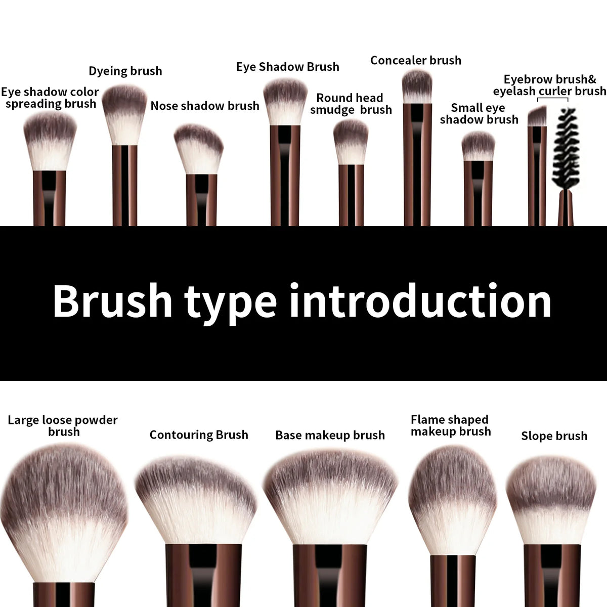 13 pcs Makeup Brush Set, Dense Bristles, Aluminum Alloy Handle, Suitable for All Skin Types