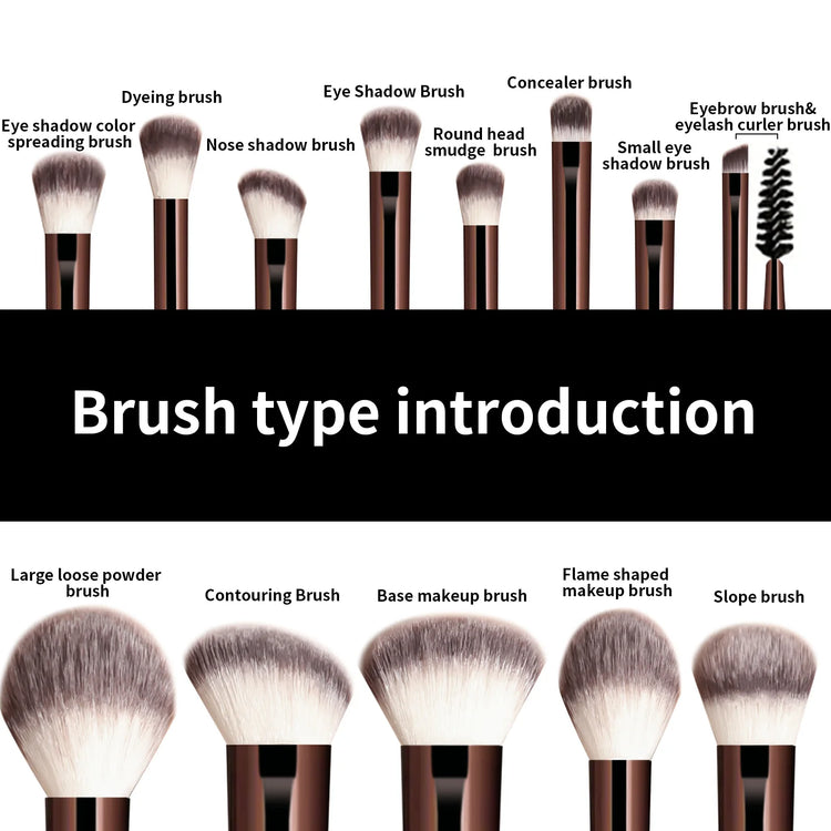 13 pcs Makeup Brush Set, Dense Bristles, Aluminum Alloy Handle, Suitable for All Skin Types