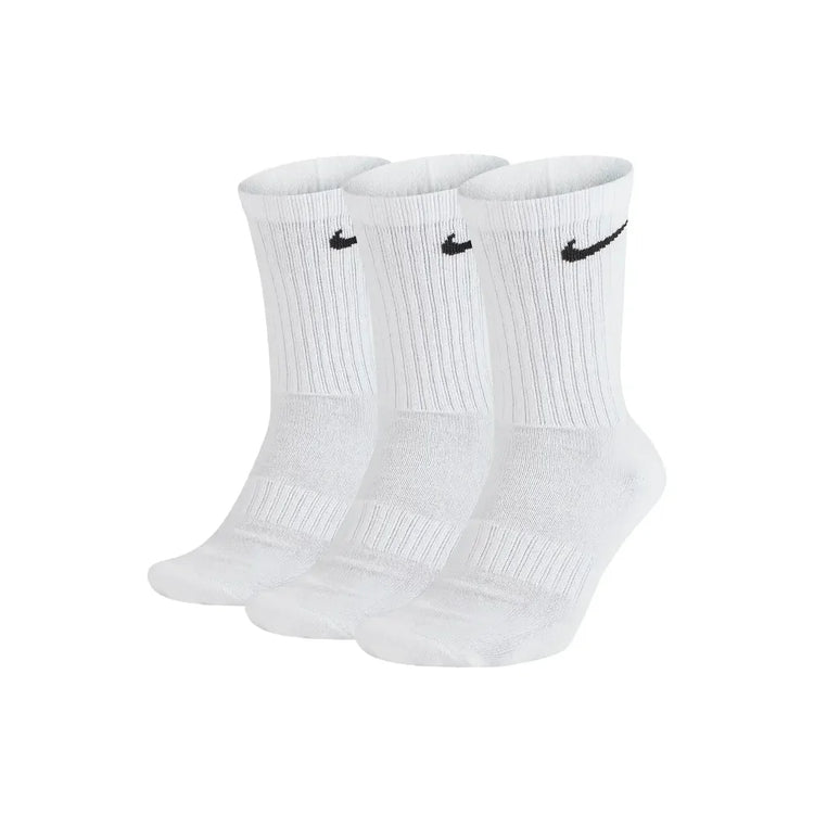 NIKE EVERYDAY CUSH CREW 3PR Basic Long-Distance Training Towel Socks Comfortable and Breathable Unisex High-Top Socks SX7664-100