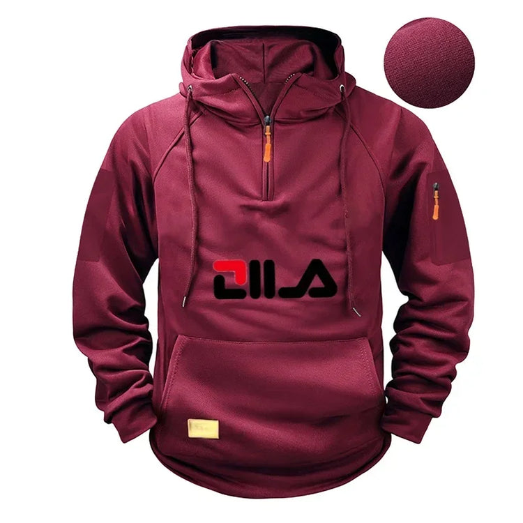 2026 Autumn/Winter Men's Loose-Fitting Long-Sleeved Hooded Sweatshirt - Street Fashion Casual Daily Wear Top