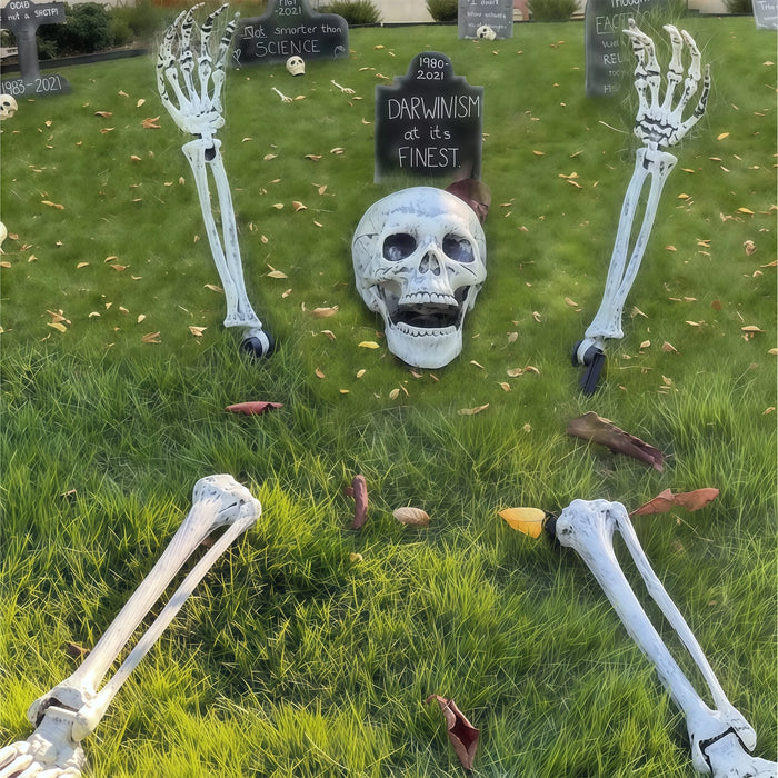 Halloween Skeleton Stake Decorations, Realistic Skeleton Arm Leg Bones, Spooky Yard Garden Halloween Decoration