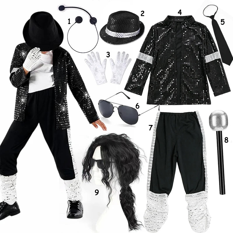 Hip Hop Kids Clothes Halloween Cosplay Birthday Party Dance Performance Children's Costume Pop Star Boys Girls Outfits