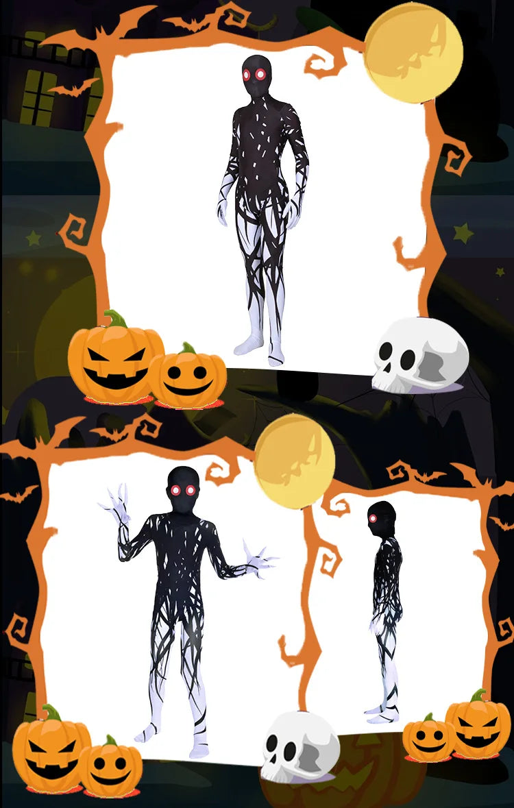 Halloween Kids Zombie Jumpsuit CostumeVampire Cosplay Outfit for Children's Ghost Festival & Stage PerformanceSpooky Party Drees