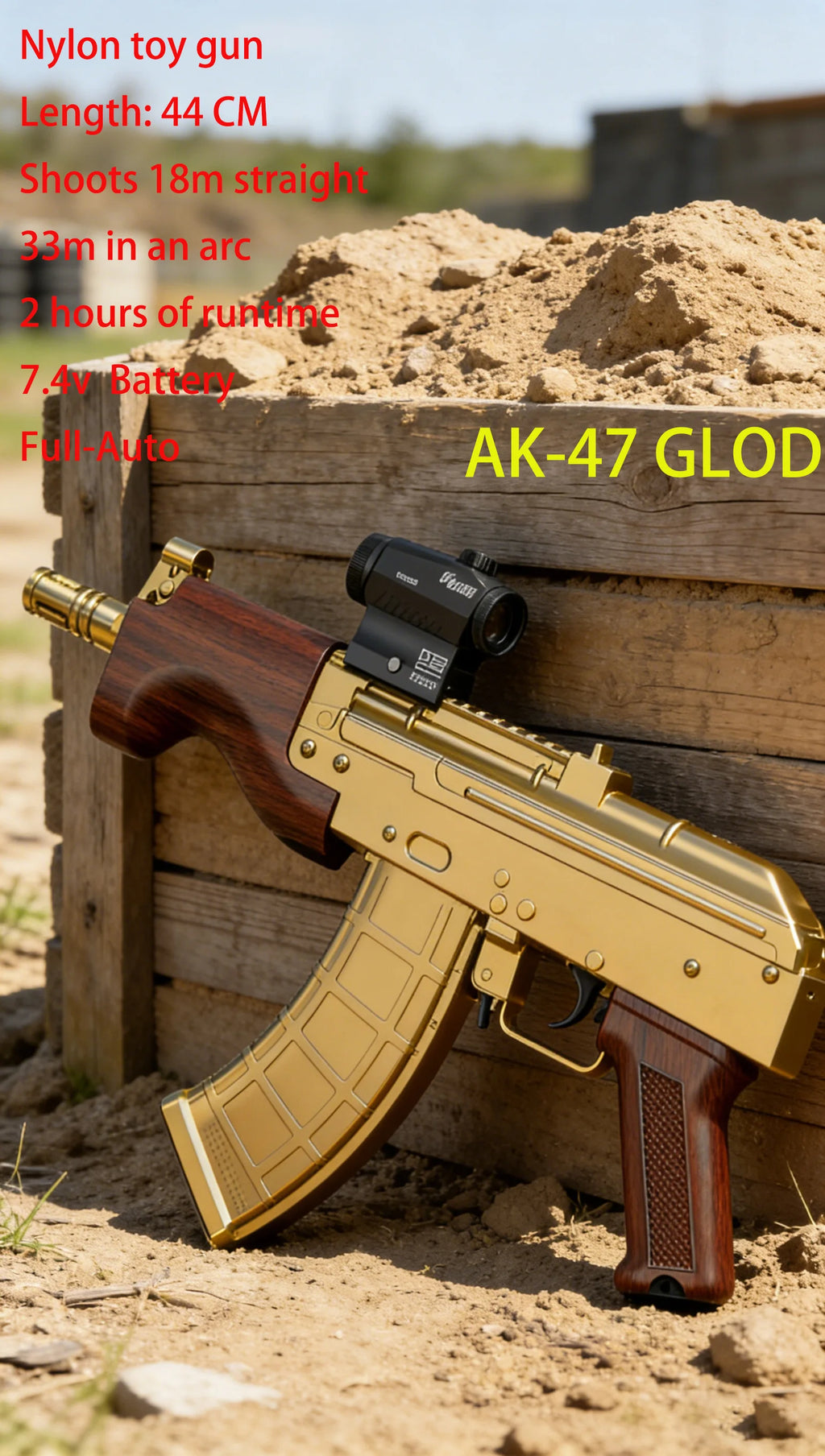 Ultimate AK47 Gel Blaster Electric Toy Gun 30M Extreme Range Nylon Construction Outdoor Shooting Game Gift for Adults Teens