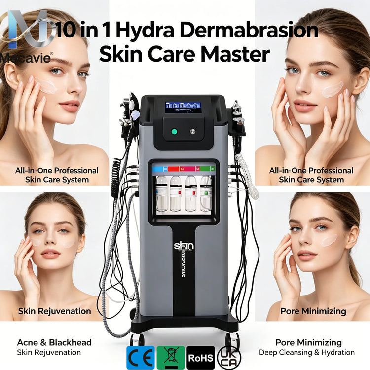 10 in 1 Hydra Dermabrasion Skin Care Master All In One Professional Water Oxygen Facial Machine Deep Cleansing Blackhead Removal