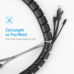 2M 32/22mm Flexible Spiral Cable Wire Protector Cable Organizer Computer Cord Protective Tube Organizer Management Tools