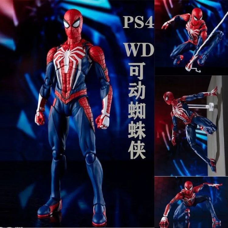 Spider Man Ps4 Game Upgrade Suit Action Figure High Quality Fully Articulated Joint Movable Model Desktop Ornament Collectible