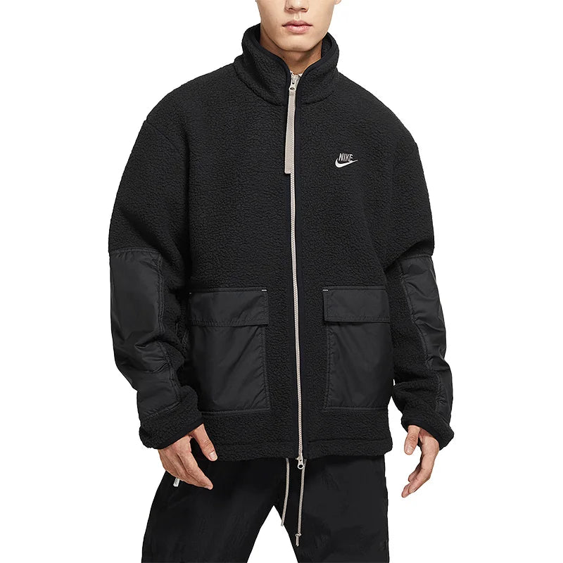 Nike Official Authentic Men's Sport Casual Fleece Warm Stand Collar Jacket DV8183-010