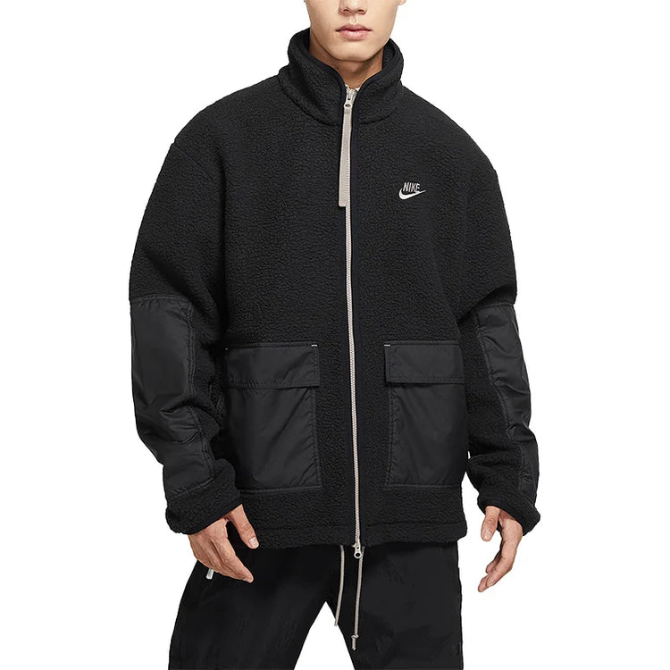 Nike Official Authentic Men's Sport Casual Fleece Warm Stand Collar Jacket DV8183-010