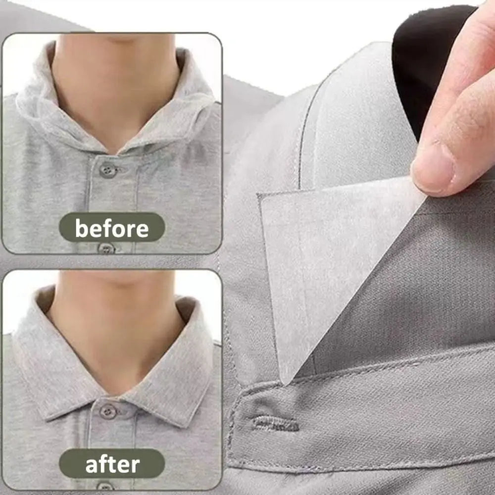 50PCS Self Adhesive Collar Fixed Pads Collar Styling Tape Does Not Warp Shirt Neck Protector Pads Shirt Collar Support Pads