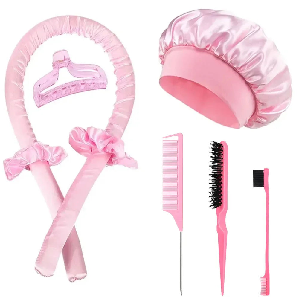 No-Heat Curling Iron Set Night Cap Hair Roller Set Lazy Hair Curlers Headband Hairs Rollers Bristle Brush Hair Styling Tools