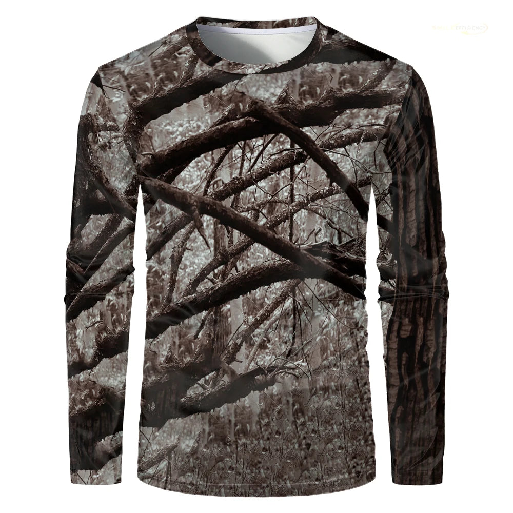 Summer Men's T-Shirt Camouflage Hunting T Shirt 3D Print Men's Clothing Long Sleeve Tops Man T Shirt Casual Clothes Men T-Shirt