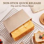 1Pcs Rectangle Loaf Pan with Lid Non Stick Bakeware for Baking Bread Carbon Steel Corrugated Toast Box with Lid Bread Mould