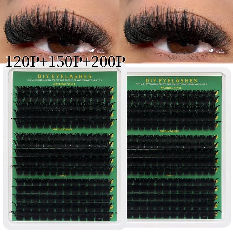 DINGSEN DIY Lash Clusters Thick Segmented Eyelash Extension 60D 80D 100D MIX Lashes Extension Cluster Lashes Individual Lashes